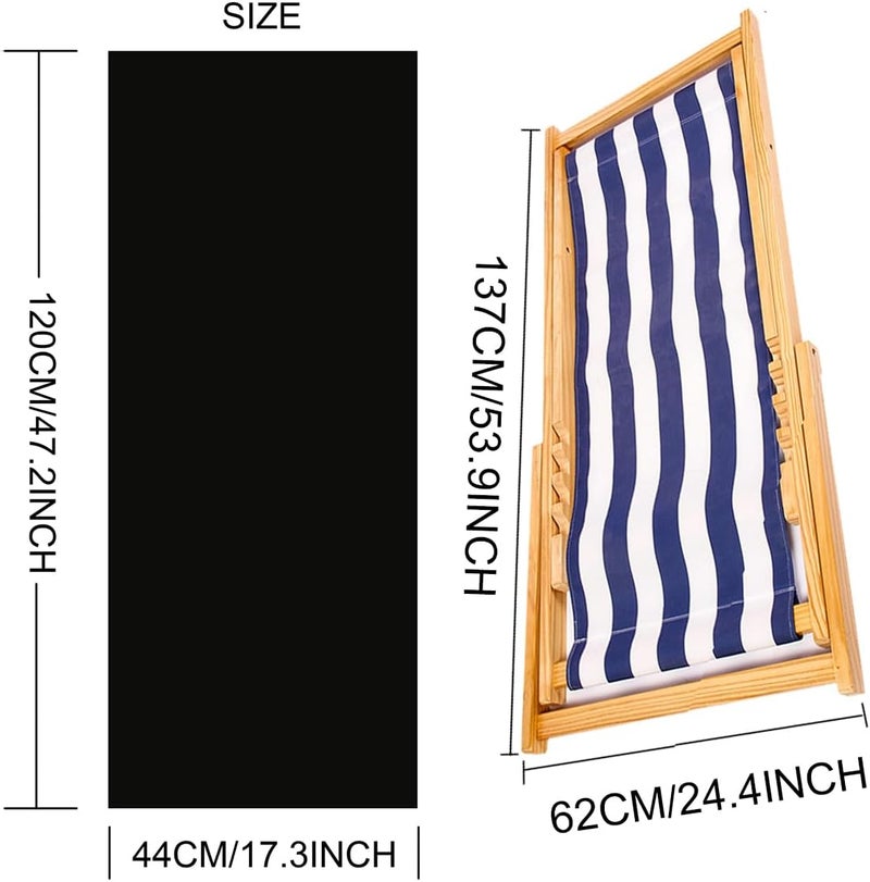 TBACW Chair Replacement Canvas, Beige, 47.24x17.32in, 220lbs Capacity-Only Cloth for Patio Lounge Beach Reclining Sling Chair - Image 2